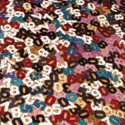 Roto Numbers Patchwork Leather Rug Pattern Shot