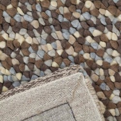 Bridport Felt Pebble Rugs Grey Weave & Backing Detail