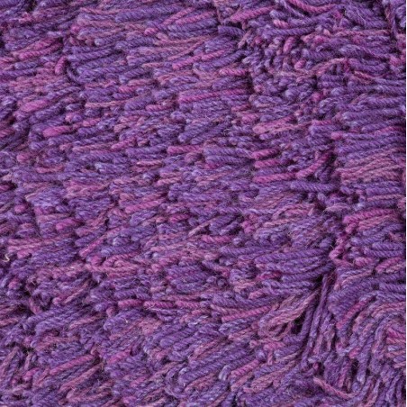 Grampian Shaggy Wool Rug Purple pattern Detail