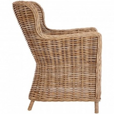 Lovina Wing Back Rattan Armchair Side View