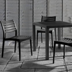 Sorano Black Plastic Garden Chair Mood Shot