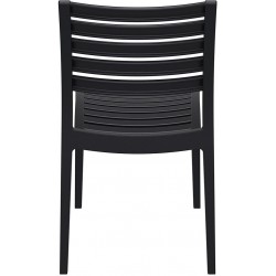 Sorano Black Plastic Garden Chair Rear View