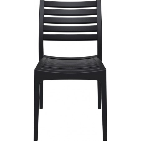 Sorano Black Plastic Garden Chair - Front View