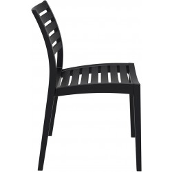 Sorano Black Plastic Garden Chair Side View