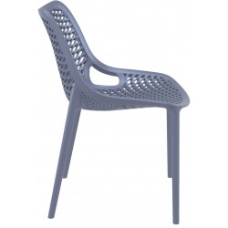 Dylan outdoor Chair in dark grey Side View