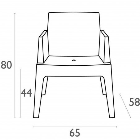 Bertie outdoor armchair - dimensions