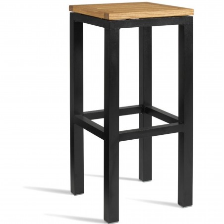 Outdoor bar stool with robina wood seat