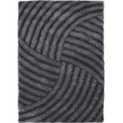 Missoula Textured Pattern Rug, charcoal - top view