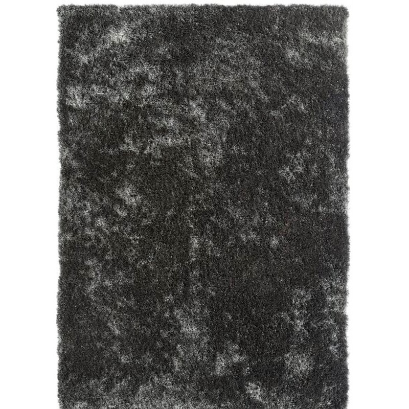 An image of Rothes Glamour Shaggy Rug - Black - 120cm x 170cm