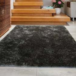 Rothes Glamour Shaggy Rug - Black Room Shot