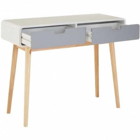 Holm Console Table, front view with drawers open