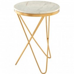 Pandora Marble Side Table, front view