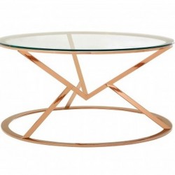 Valentina Rose Gold Coffee Table, side view