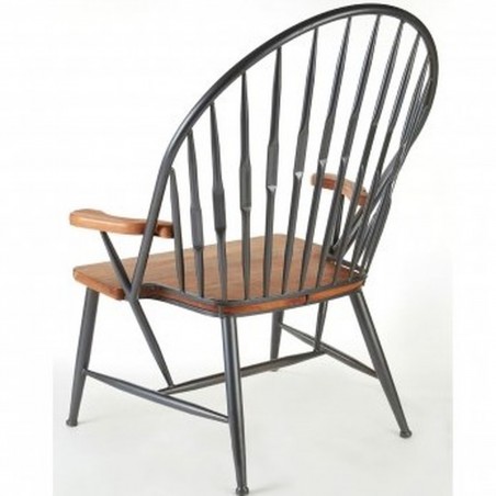 Marsa Walnut and Metal Armchair, back view