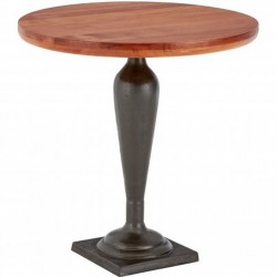Warton Industrial Style Round Side Table Front View