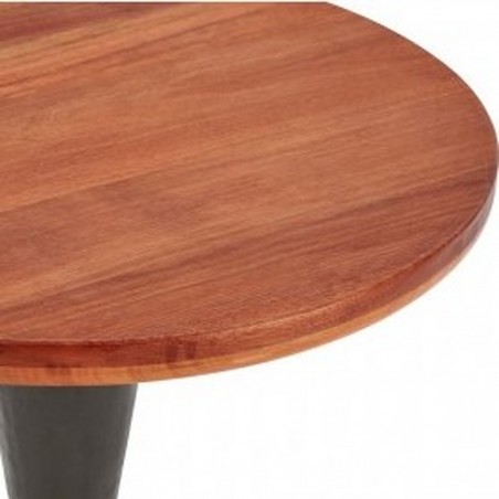 Warton Industrial Style Round Side Table Top Detail
