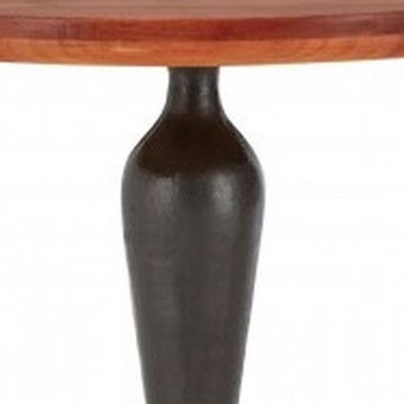 Warton Industrial Style Round Side Table Neck Detail