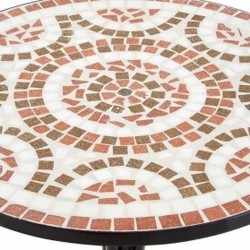 Thiva Terracotta Mosaic 2 Seater Dining set - table close up detail