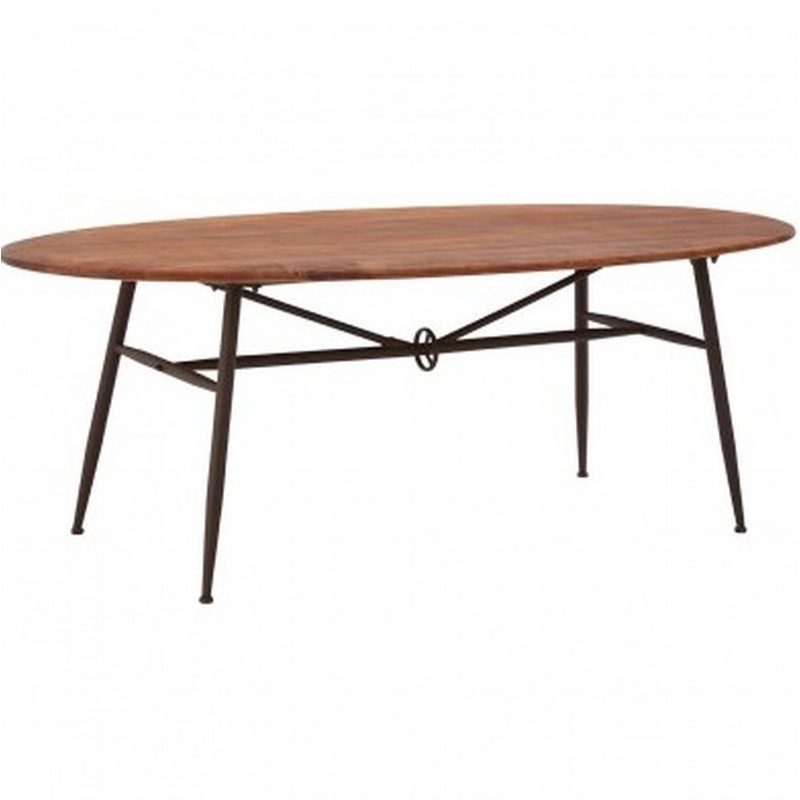 Tome Industrial Oval Table front angled view