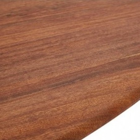 Tome Industrial Oval Table, close up of wood top
