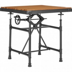 Memphis Industrial Dining Table, front angled view
