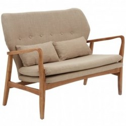 Linnea 2 Seat Sofa, beige, front angled view