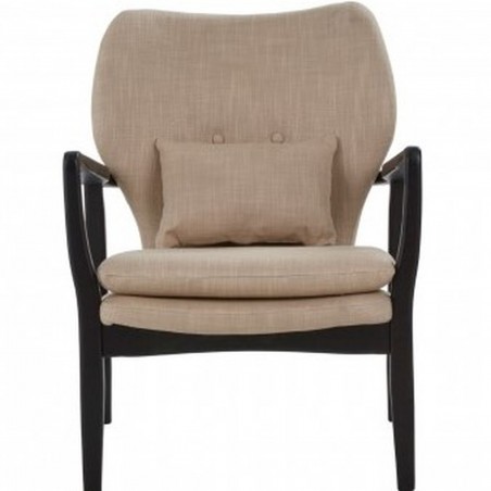 Linnea Armchair Beige with Black frame Front View