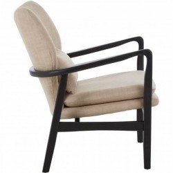 Linnea Armchair Beige with Black frame Side View