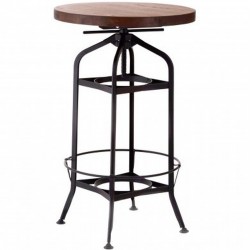 Dorridge Industrial Style Adjustable Bar Table