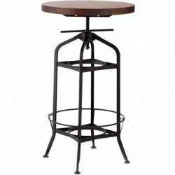 Dorridge Industrial Style Adjustable Bar Table Extended