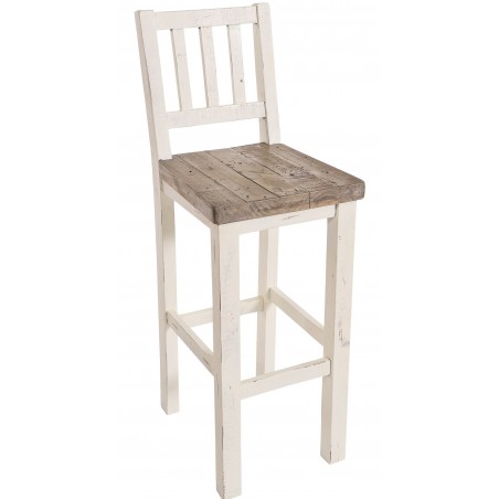 Driftwood Distressed White Bar Stool, Distressed White Counter Stools