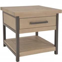 one drawer solid pine side table