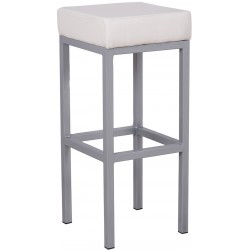 Cube Bar Stool, white front angled view