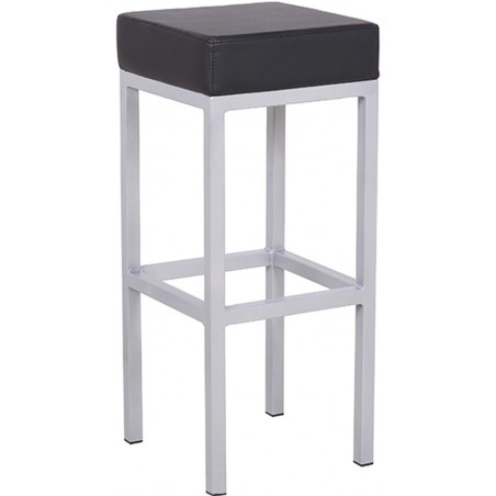 Cube Bar Stool, black front angled view