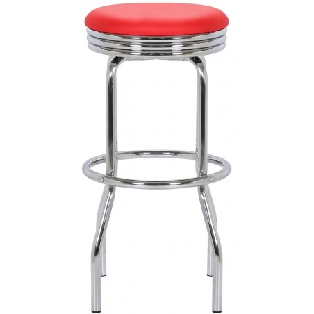 Retro Bar Stool, red side view