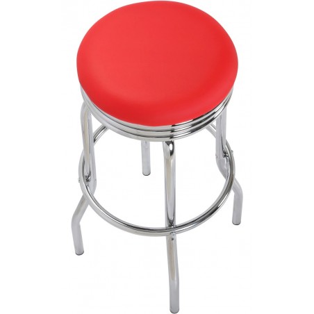 Retro Bar Stool, red top view