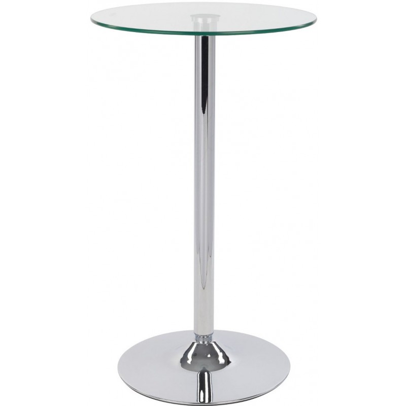 Como Poseur Glass Round Table, clear front view
