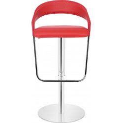 Eleganza Leather Bar Stool - Red front View