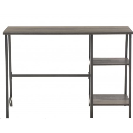 Warehouse Industrial Style Bench Desk - Smoked Oak Front View
