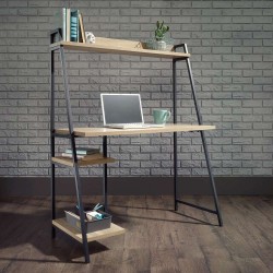 Warehouse Industrial Style Bench Desk with Shelf Mood Shot