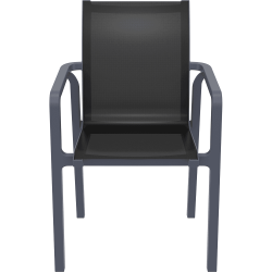 Pacific Outdoor Armchair - Grey/Black Front View