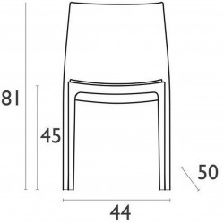 Sorano Designer Plastic Dining Chair - Dimensions