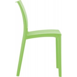 Sorano Designer Plastic Dining Chair - Green Side VIEW
