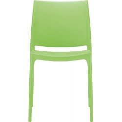 Sorano Designer Plastic Dining Chair - Green Front View