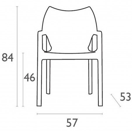 Terni Plastic Garden Chair - Dimensions