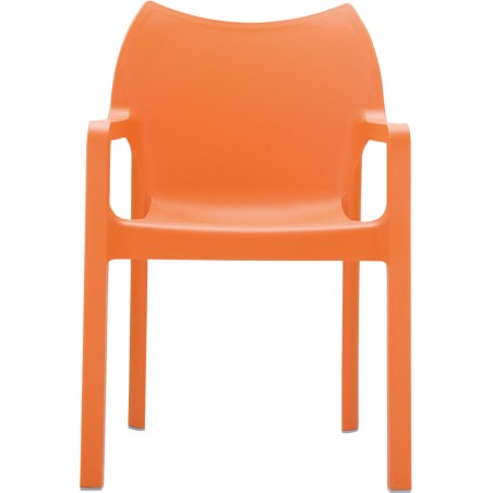 Terni Plastic Garden Chair - Orange Front View