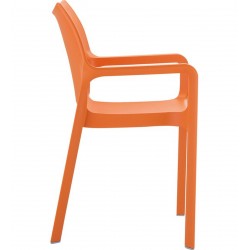 Terni Plastic Garden Chair - Orange Side View