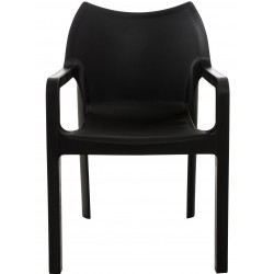Terni Plastic Garden Chair - Black Front View