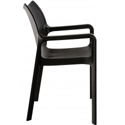 Terni Plastic Garden Chair - Black Side View