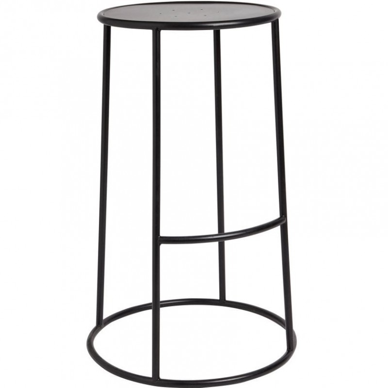 Industrial and simple metal bar stool - Black